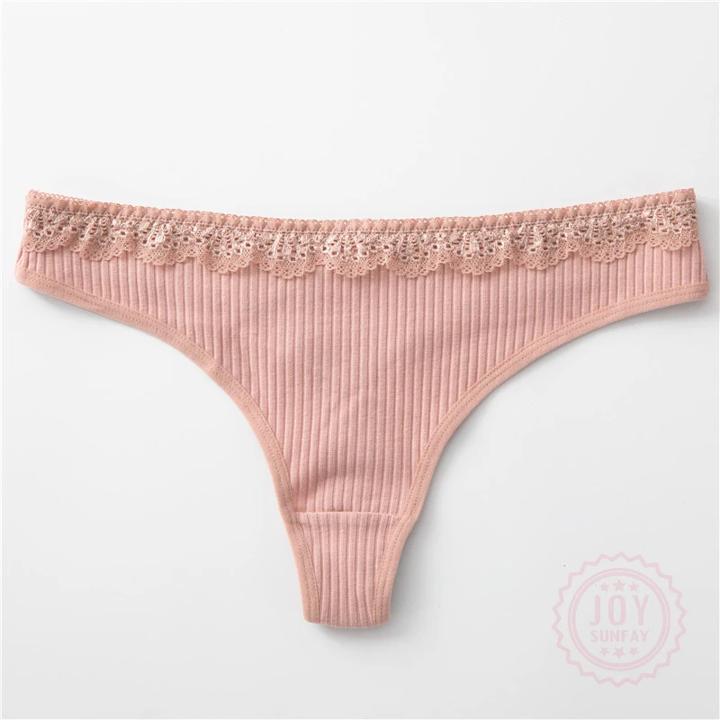 

Women Thong Sexy 3d Striped Cotton Panties For Girl 's Lace Underwear Female String T-Back Lingerie Soft Comfortable Underpants