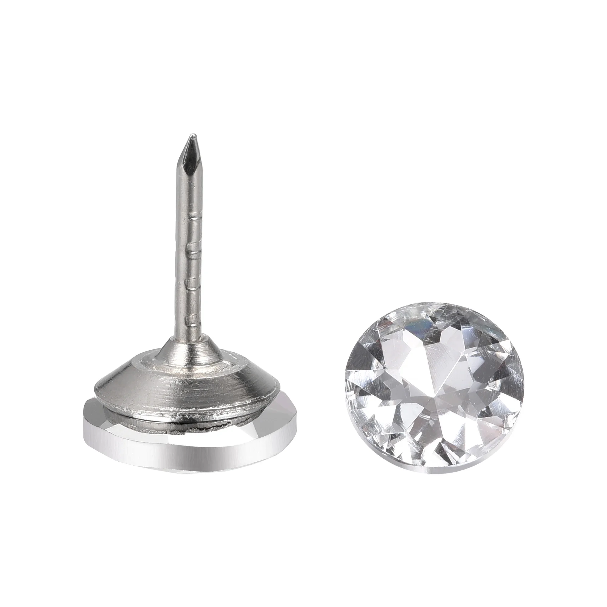 

Uxcell хрустальные мебельные гвозди для мебели 16 мм Диаметр головки 24 мм Общая длина для DIY украшения дома, 60 шт