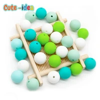 cute idea 20pcs silicone beads 12mm food grade round silicone beads diy baby pendant necklace silicone teether toy pacifier