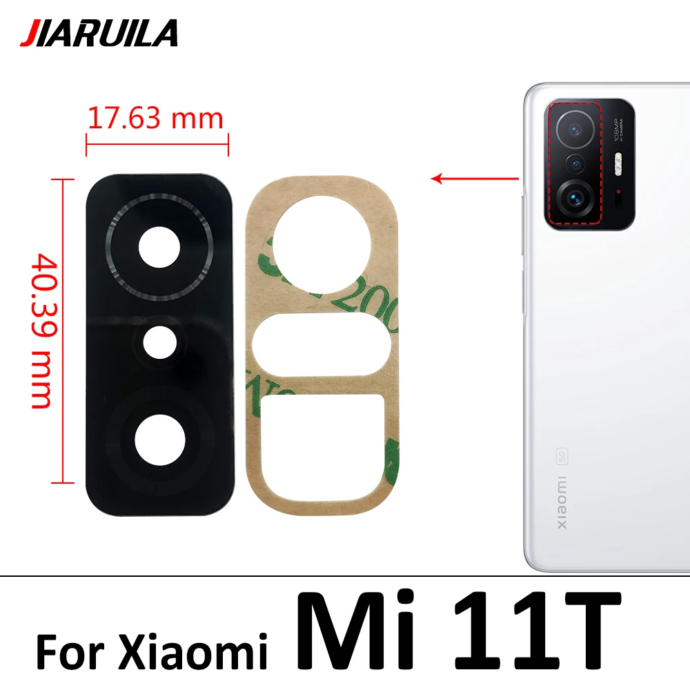 

New Rear Back Camera Glass Lens For Xiaomi Mi 11T / Mi 11T Pro With Ahesive Sticker