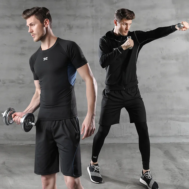 

3Pcs/Set Men's Tracksuit Gym Fitness Compression Sport Suit Quick Dry Clothes Running Jogging Sport Wear Exercise Workout Tights