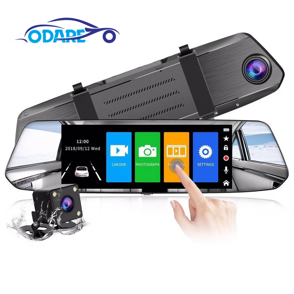 Автомобильный видеорегистратор Odare 7 дюймов камера заднего вида Full HD 1080P двойной