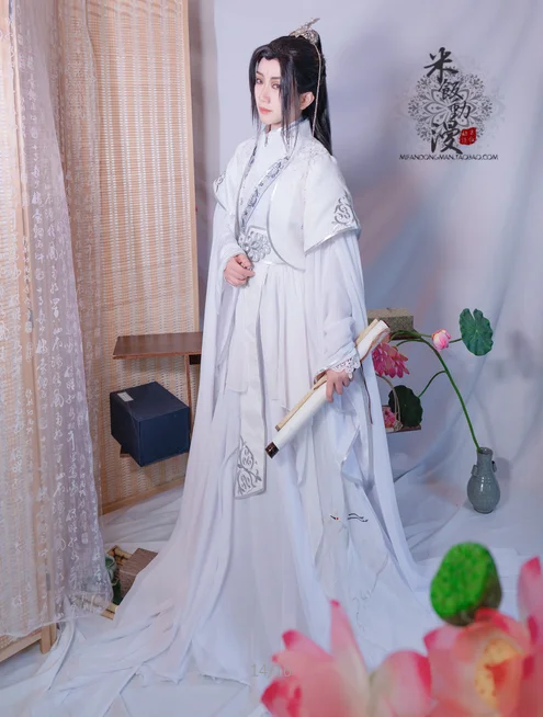 Костюм унисекс для косплея Tian Guan Ci Fu белый костюм ханьфу из китайского