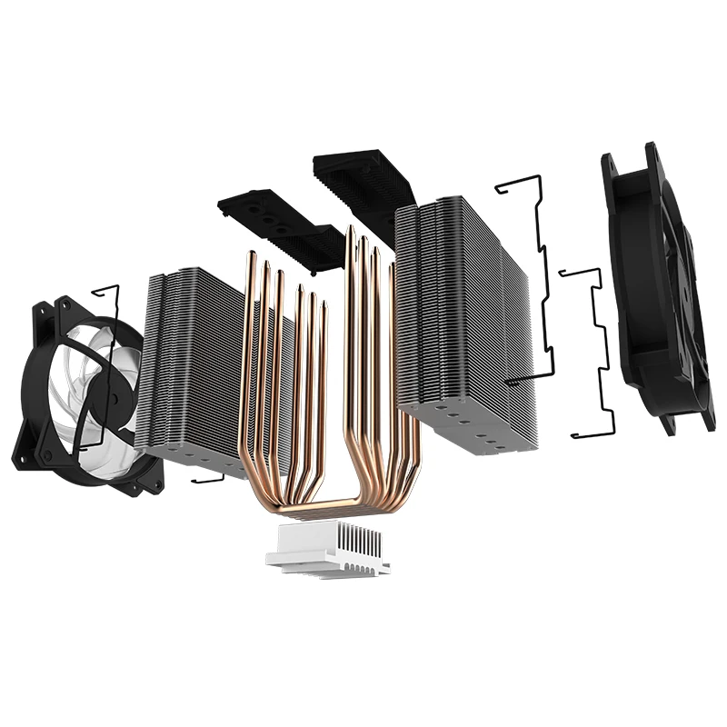 

Cooler Master T620P 6 Heatpipe CPU cooler fan with 2 MasterFan MF120R RGB fans RGB 4pin PC quiet cooling CPU fan For Intel AMD