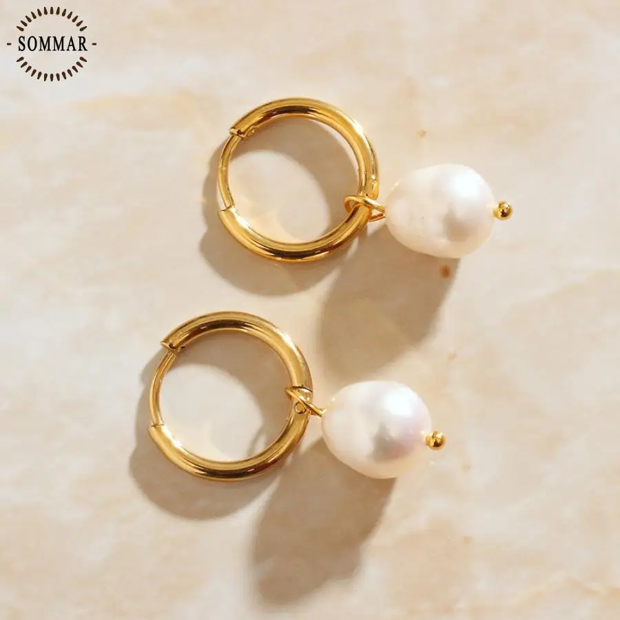 

SOMMAR New Arrival!! Gold Filled Girl earrings 2021 trendy Vintage pearls with everything women earring jewelry