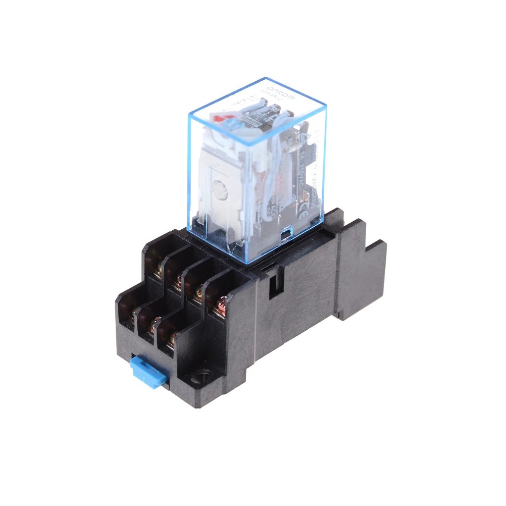 DC12V 24V AC220V 1set MY4NJ Electronic Micro Relay 4NO 4NC LED Indicator Power DIN Rail 14 Pin Mini With Socket | Обустройство дома