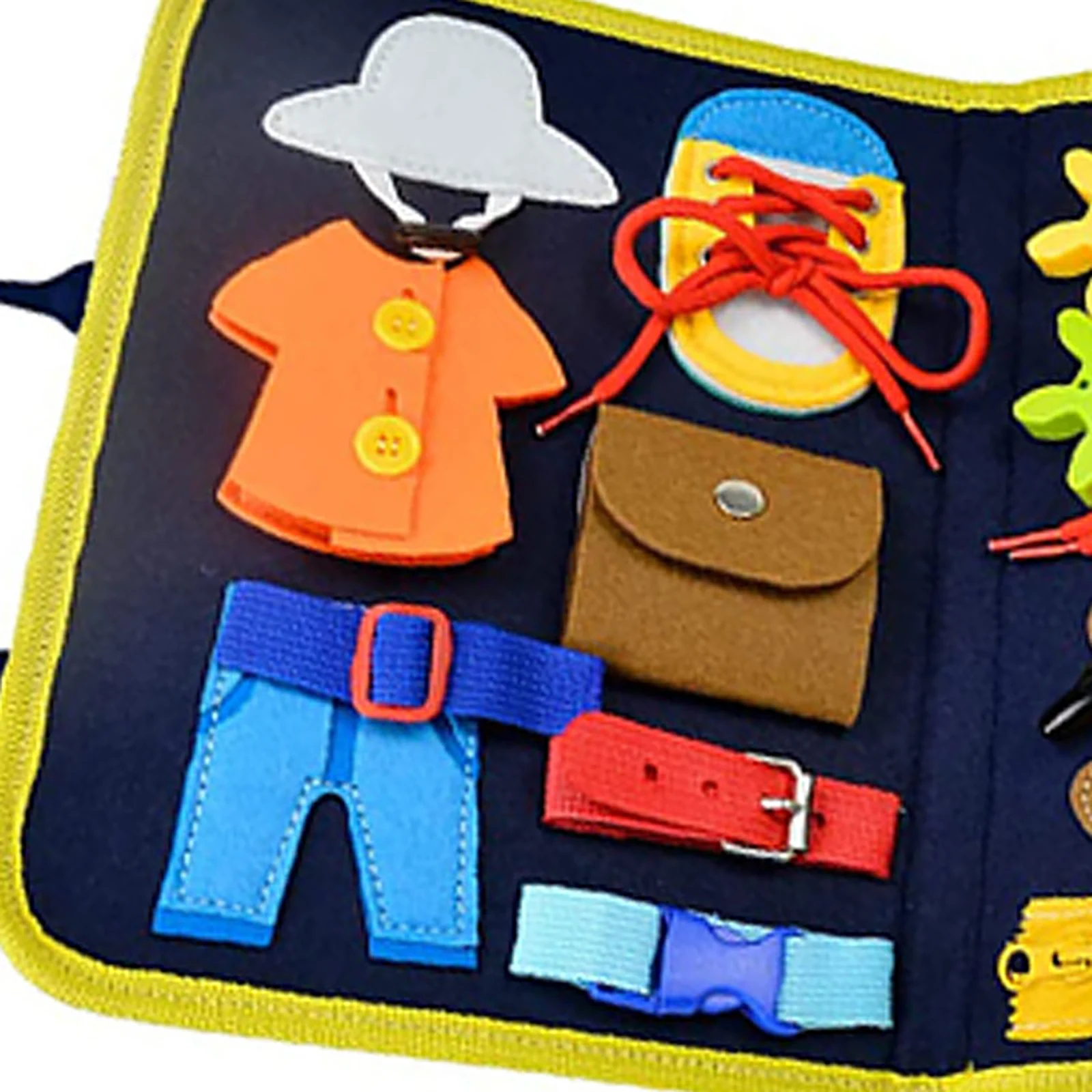 

Children Busy Board Leaning Toy Baby Educational Basic Skills Learn Activity Board Portable Felt Handbag