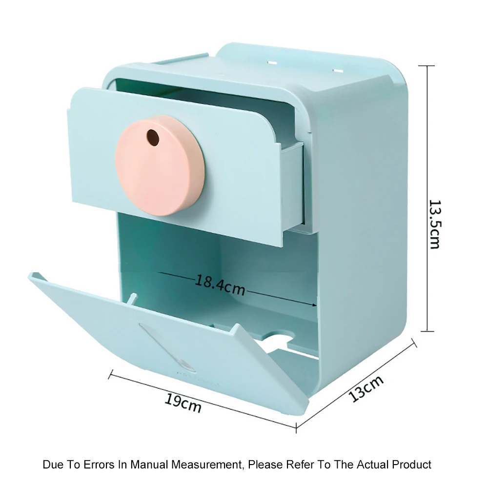 

Wall-mounted Non-perforated Installation Bathroom Tissue Holder Multi-purpose Paper Towel Storage Box Drawers Bathroom Supplies