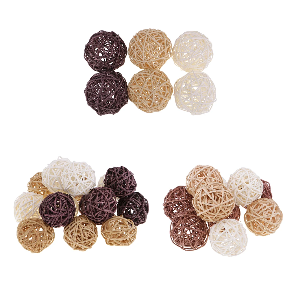 31 шт. 3 см 5 7 плетеные Ротанговые шары стол украшения декор рукоделие|Украшения