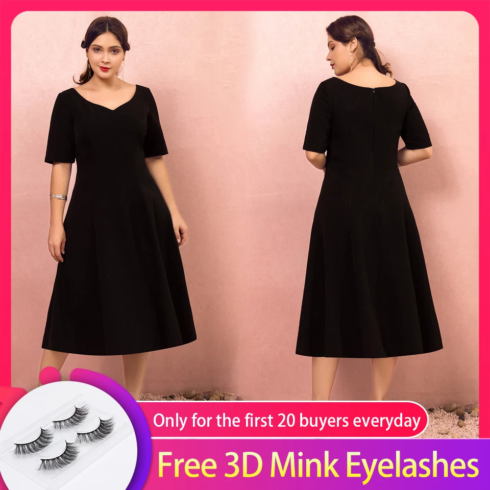 &quotПростое черное платье для выпускного вечера большого размера новинка 2019