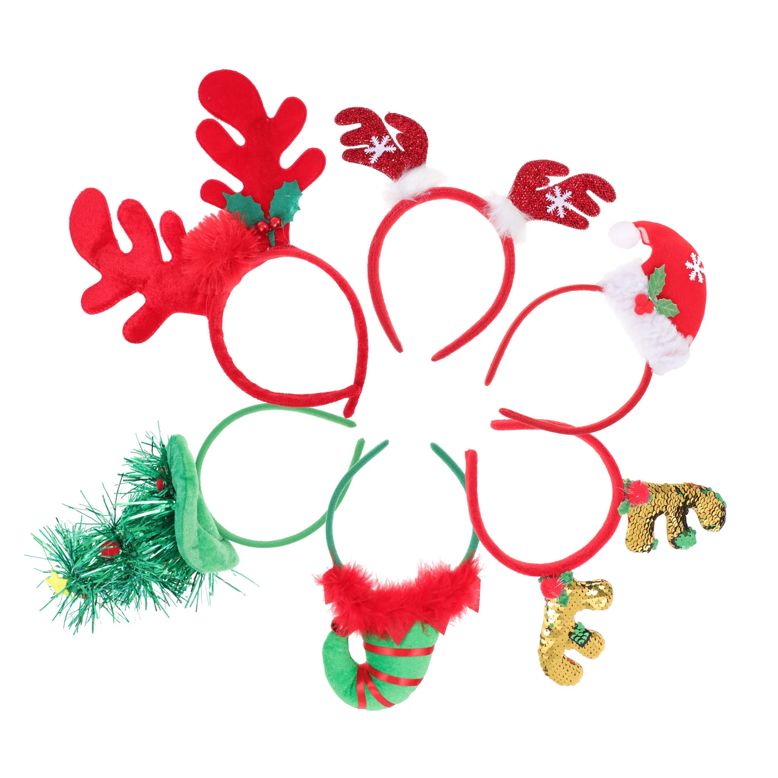 

6pcs Festival Themed Hairbands Christmas Party Headbands Festival Headwear Props