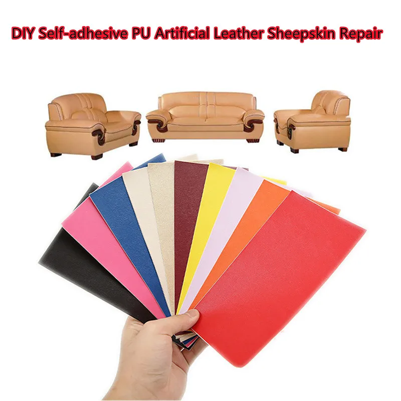 

1PCS Self Adhesive Fine lines Leather Patches For Sofa Bag Car seat Stick-on Repairing Subsidies PU Fabric Glue Stickers Scrapbo