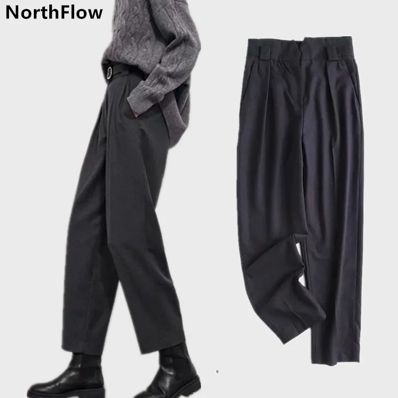 Брюки Northflow Женские Фланелевые однотонные прямые брюки в стиле Харадзюку|Брюки| |