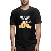 his fight is my fight autism awareness and support graphic tee mens short sleeve t shirt funny cotton tops