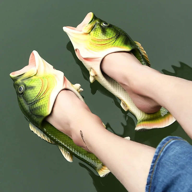 

Funny Slippers Man Footwear Family House Shoes Men Large Size 33-47 Summer Beach Slippers Boys Unisex Fish Slippers Men 2021