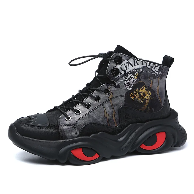

Ins Hot Graffiti Sport Running Shoes Men Breathable Black Chunky Sneakers Men Athletic Gym Shoes Outdoor Trainers Man Shoes