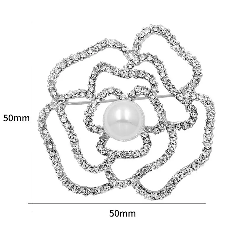 Роскошная брендовая брошь Камелия в форме цветка булавка для лацкана с 5