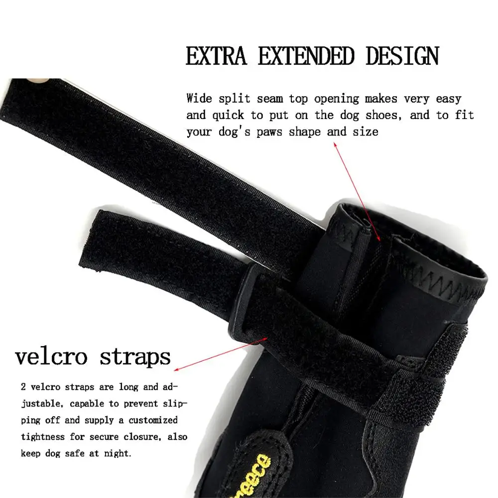 Непромокаемые сапоги для собак средних и больших размеров с отражающей липучкой