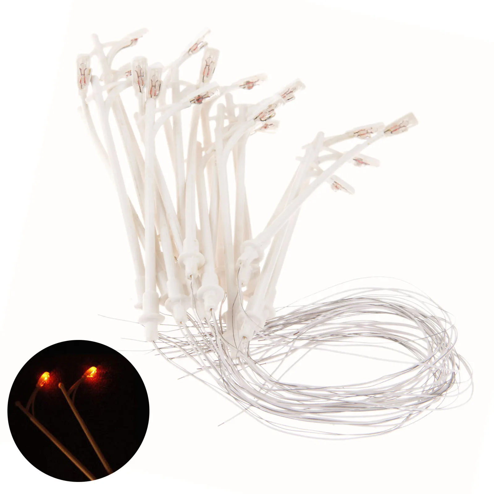 

20 Pcs Plastic Model Street Garden LED Lights Lamp Lamppost 6V Single Head Scale HO 1/150 Model Lamppost