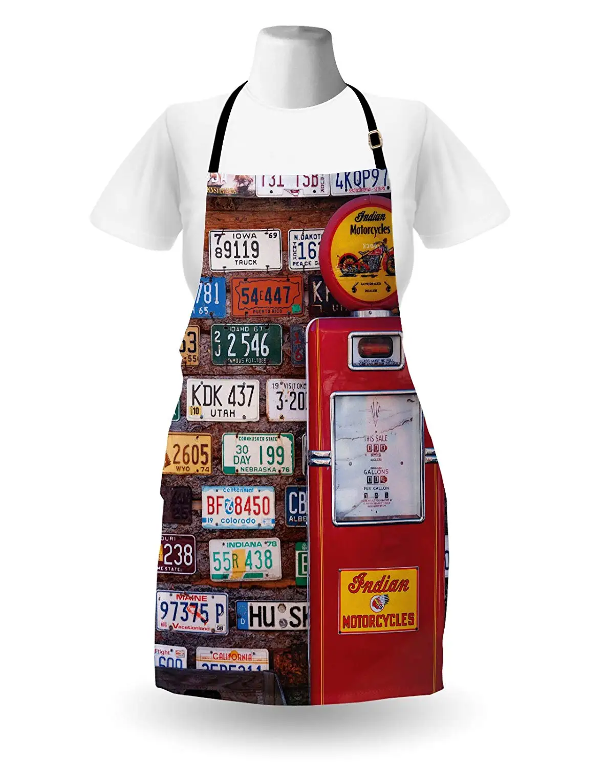 Американский фартук Различные старые американские номерные знаки за античный