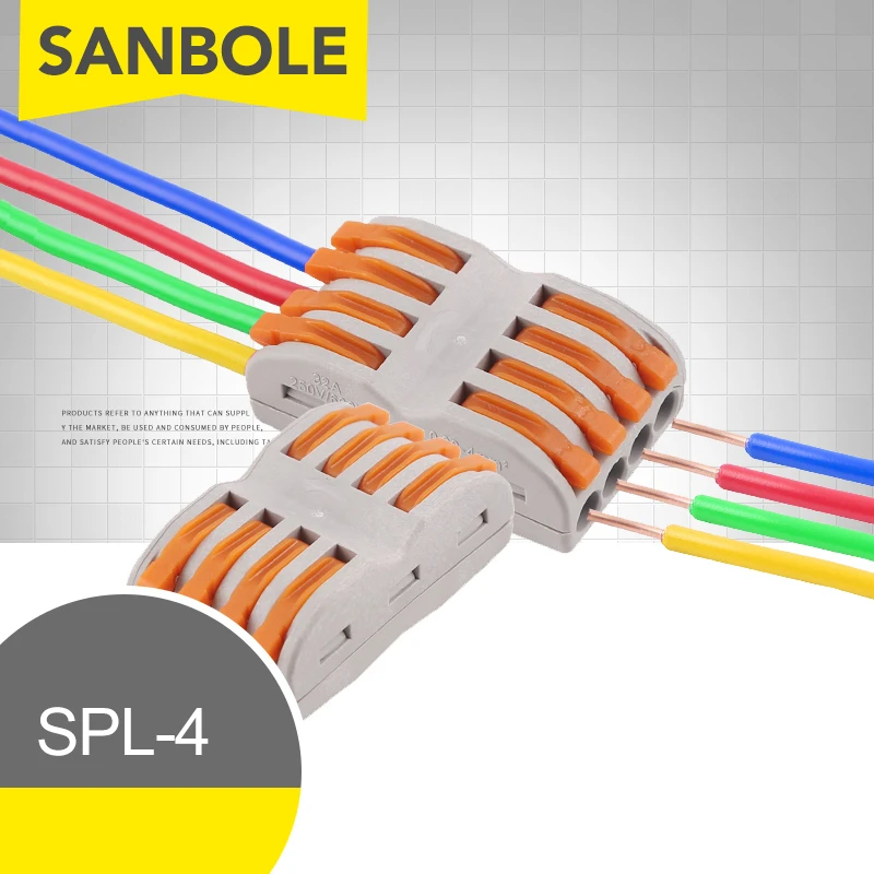 10 шт. Клеммная колодка 4P Кабельные Клеммы трехфазного четырехпроводного