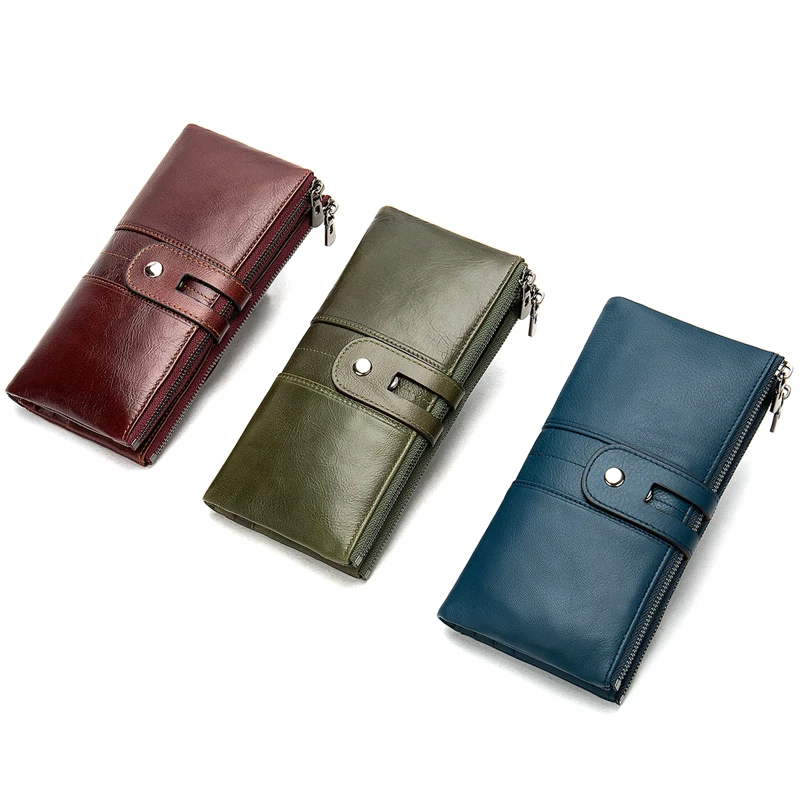 

Women's Clutch Bag Genuine Leather Hasp Women's Evening Clutch Coin Wallet Female Luxury Woman's Leather Wallets Long