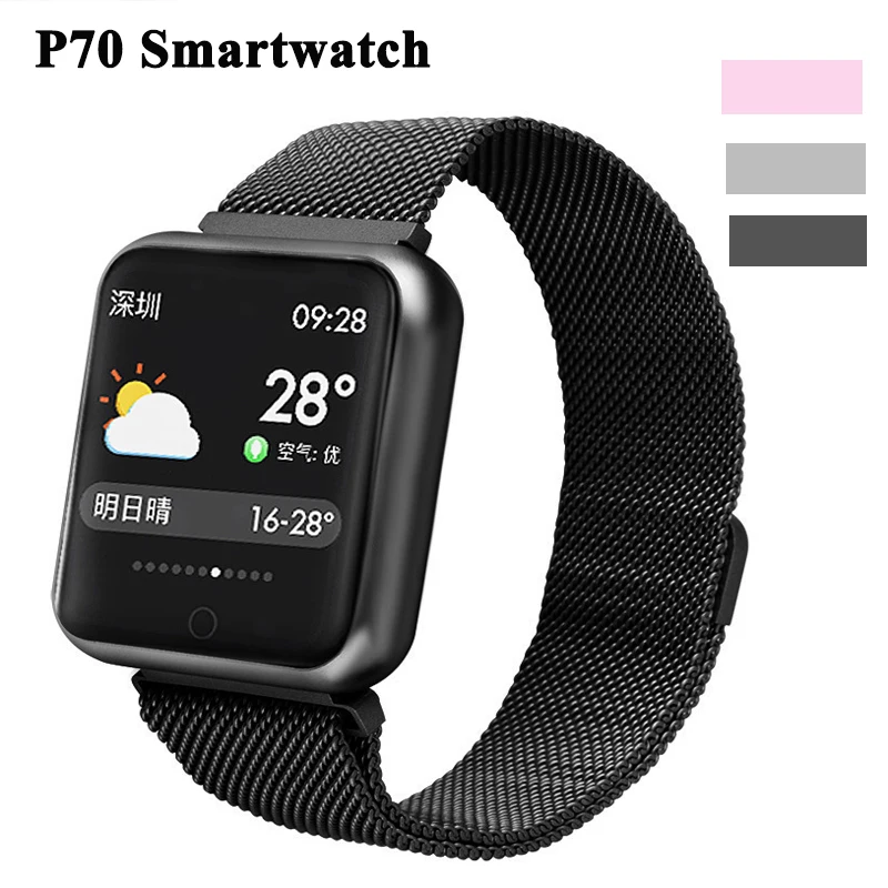 IP68 Водонепроницаемые Смарт часы P70 с Bluetooth 4 0 монитор сердечного ритма фитнес