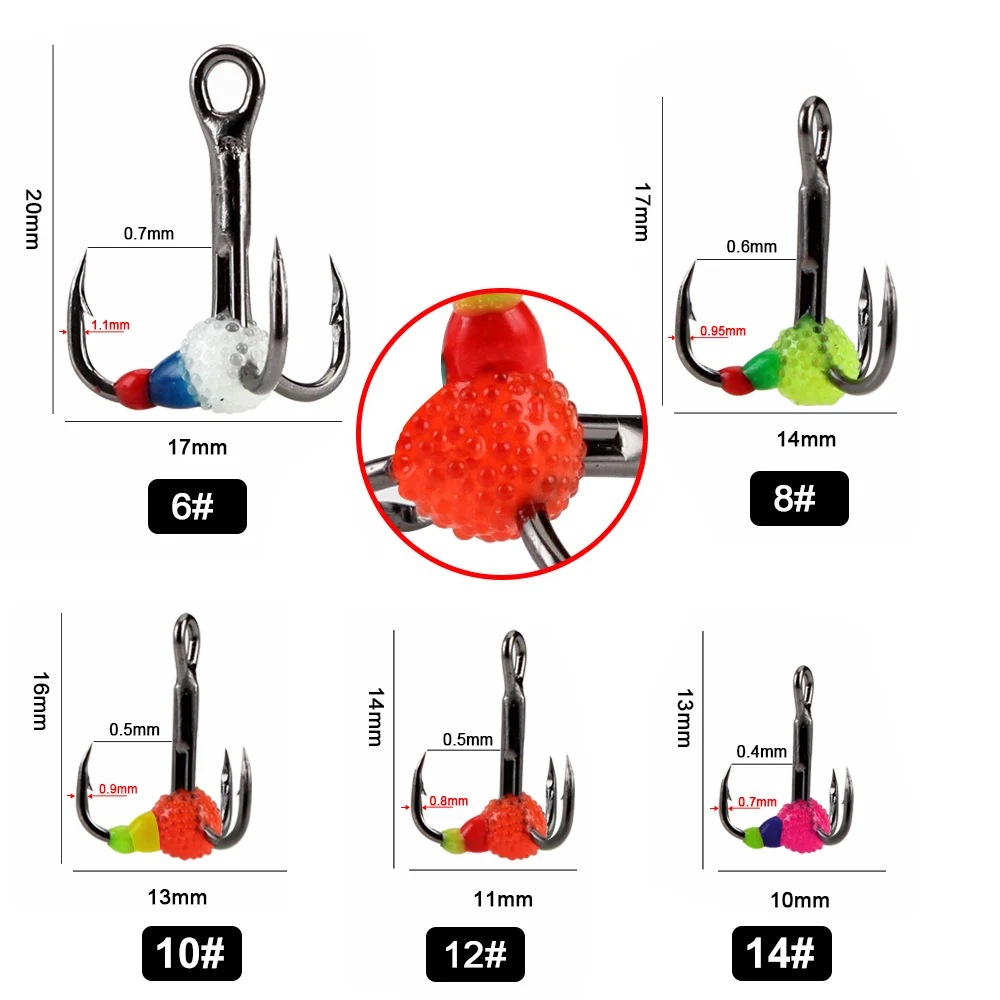 FISH KING 5 шт./упак. Крючки из высокоуглеродистой стали для зимней подледной рыбалки