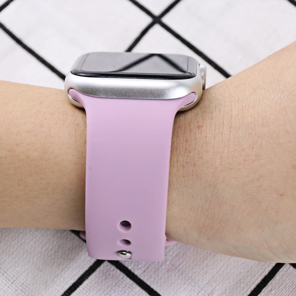 Спортивный мягкий силиконовый ремешок для Apple Watch, ремешок 44 мм, 40 мм, серия 5, 4, браслет для часов iWatch, ремешок 38 мм, 42 мм, 3, 2, 1, аксессуары