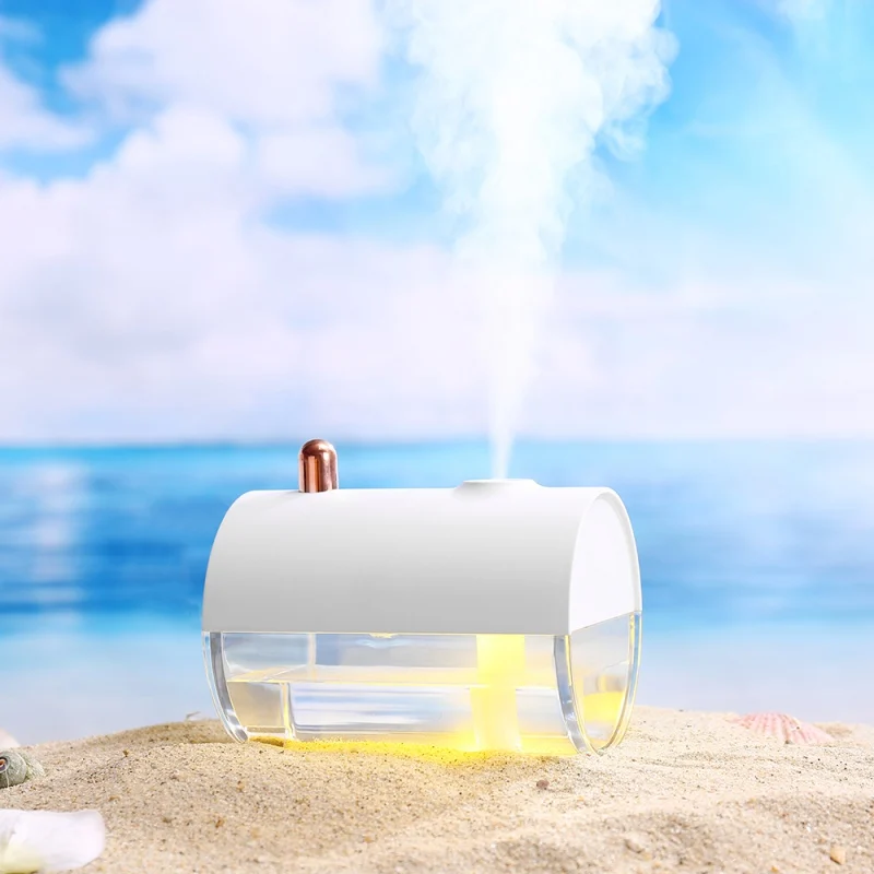 1PC Portable USB Charging Submarine Boat Shape Design Humidifier Warm White LED Night Light Personal Air Diffuser for Travel |