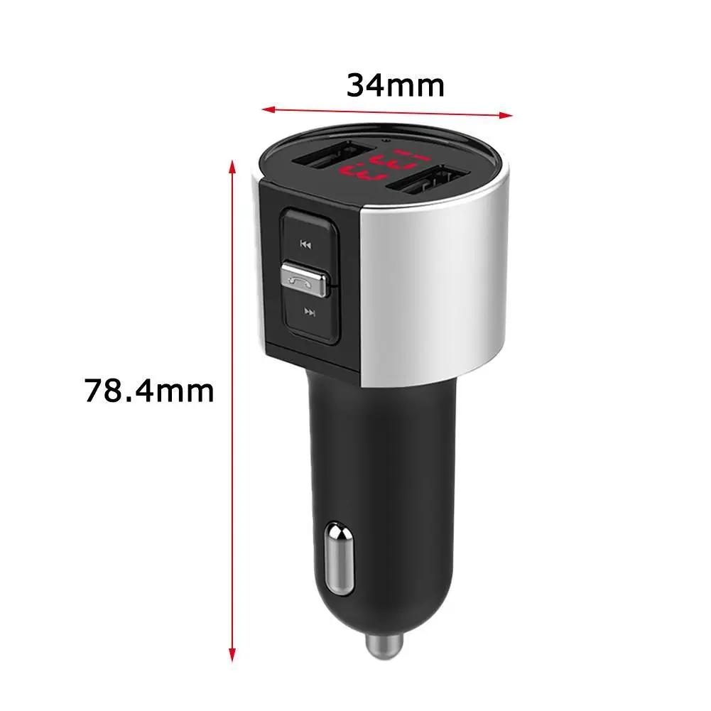 

Bluetooth Quick Charge 2.0 USB Electronic screen FM Huawei Charger PD 3.4A Car Charging 11 Car For Xiaomi Charger Fast P40 S5Y5