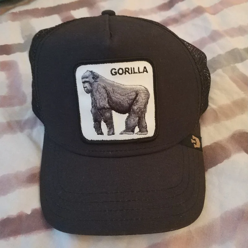 

Gorilla King Mesh Cap Summer Baseball Cap Anime Black Trucker Net Hat Dad Hat Snapback Women Men
