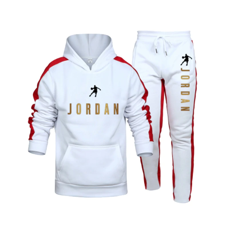 

Fashion Mens Clothing Pullovers Cotton Men Tracksuits Hoodie Two Pieces + Pants Sports Shirts Fall Winter Track Suit