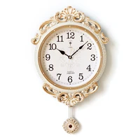 Large Pendulum Clocks Wall Home Decor 3d Silent Luxury Vintage American Decorative Wall Watches Klokken Wandklokken Gift