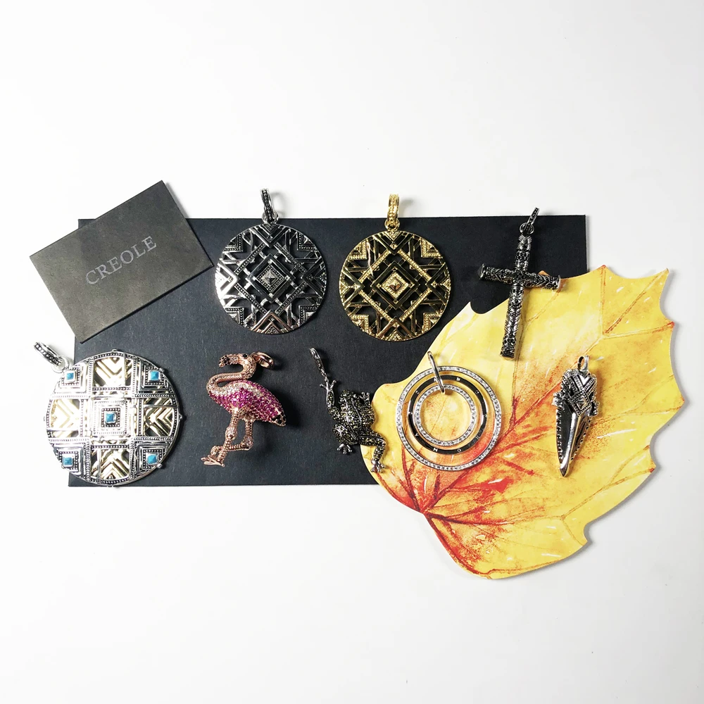 Подвеска из серебра 2019 пробы с крестом фламинго и африканским