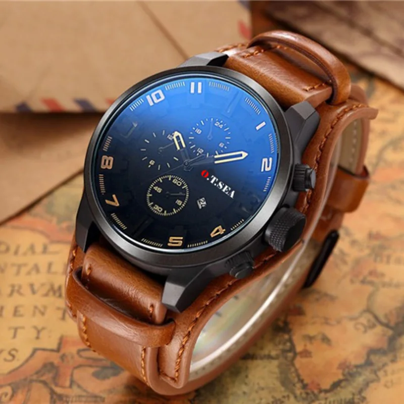 Часы наручные мужские кварцевые в стиле милитари модные брендовые Роскошные