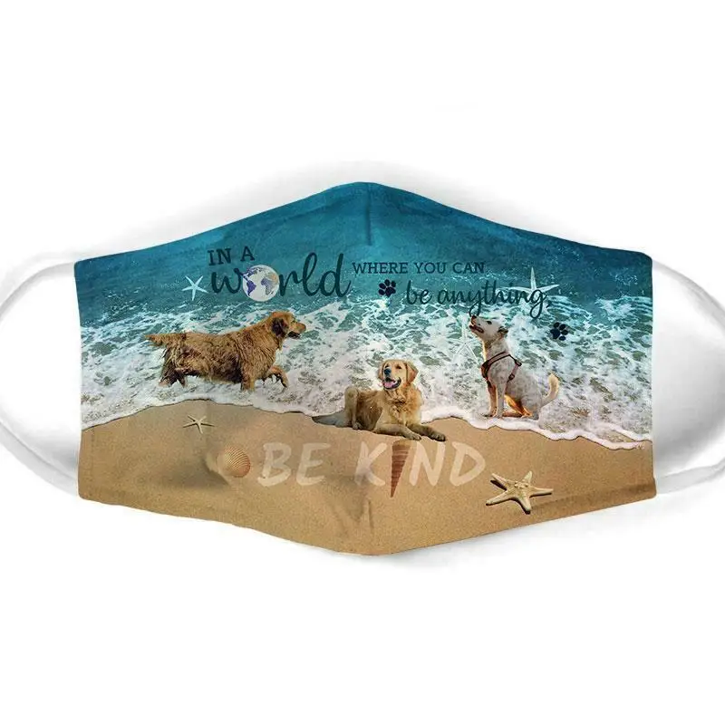 

Be Kind Dog Halloween Christmas Face Mask Washable Reusable 3D