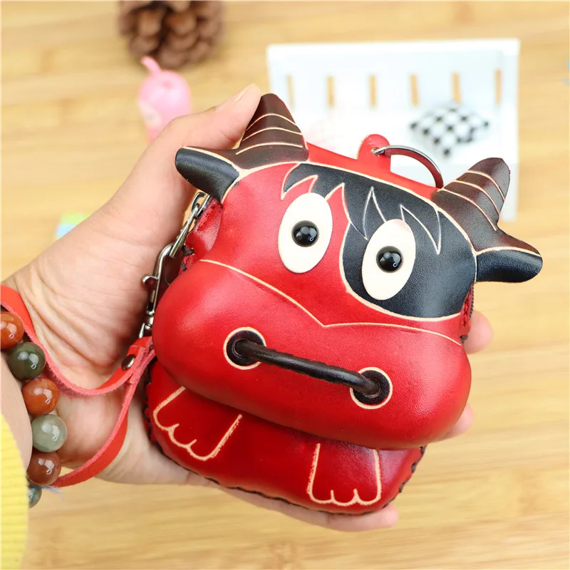 Кошелек для монет из натуральной телячьей кожи мультяшная сумка карт