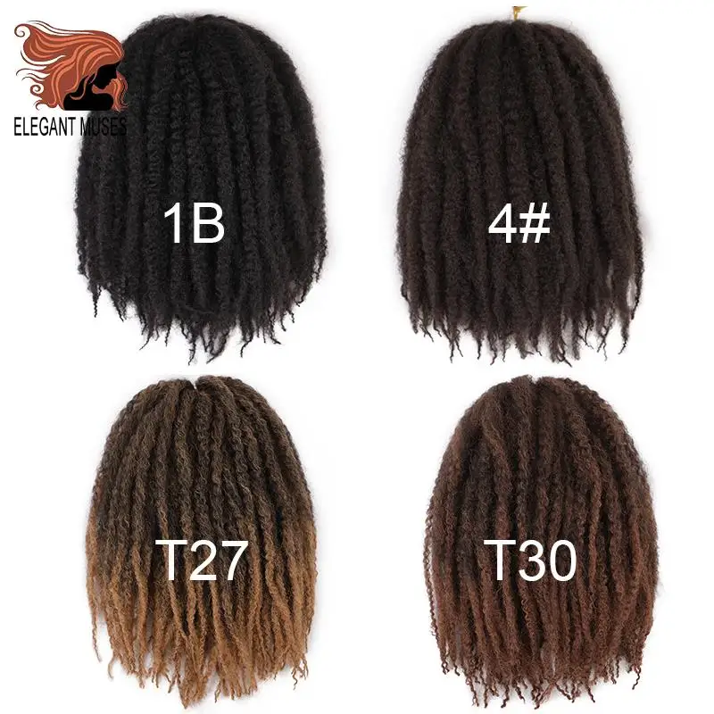 

ELEGANT MUSES Synthetic Marley braiding hair Soft Afro Kinky Natura 10/14inch Extension For Braids 100g Crochet Braids Hair