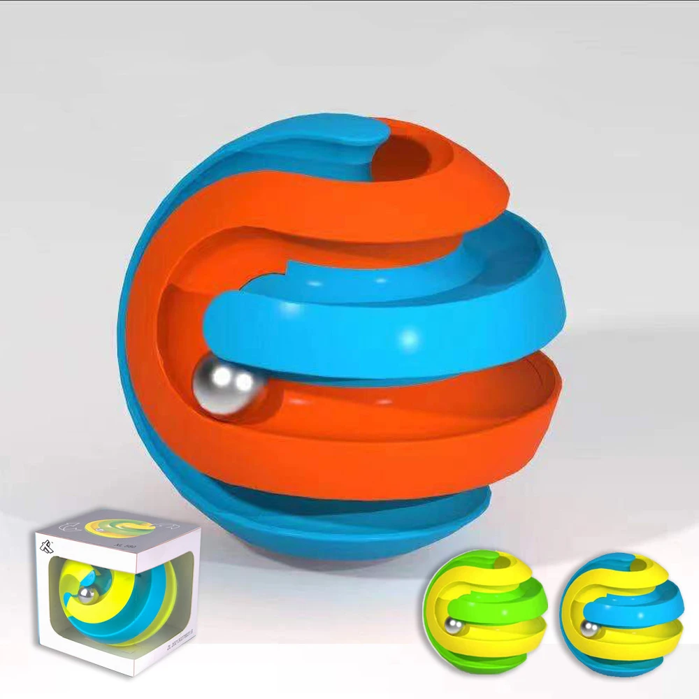 

Rotating Marble Track Magical Bead Metal Fingertip Decompression Infinity Cube Spinner Relieve Stress Pinball Puzzle Deform Toys
