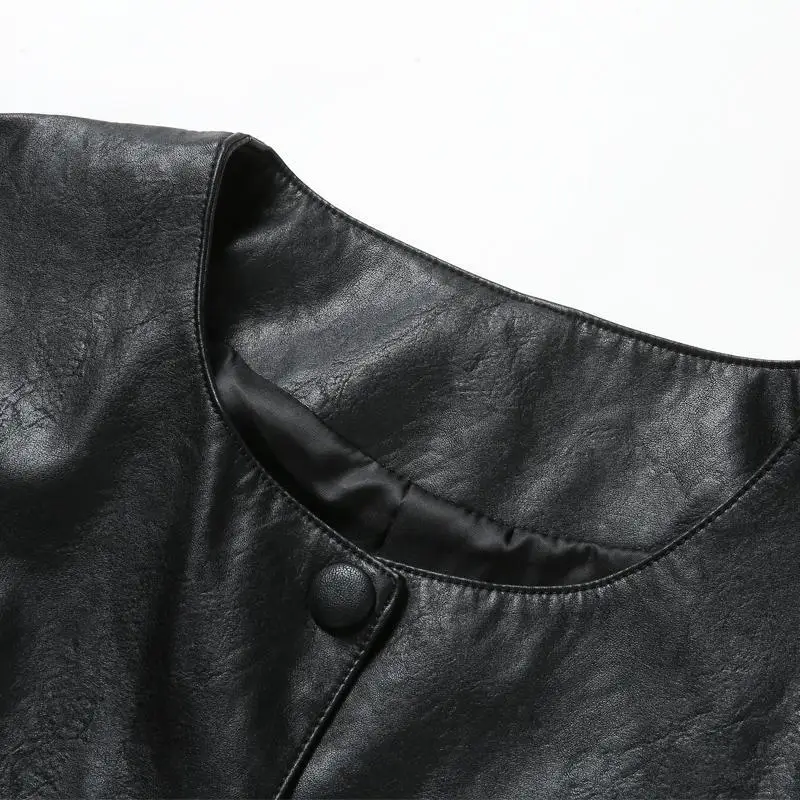 LOMAIYI женская кожаная куртка на весну/осень женское черное/красное пальто