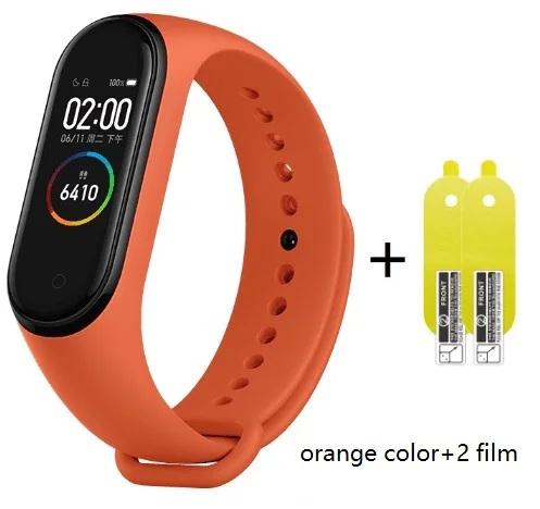 Темно-коричневый Xiaomi MiBand 4 Смарт Bluetooth 5,0 Браслет фитнес-браслет AMOLED цветной сенсорный экран китайская версия - Цвет: Темно-коричневый