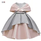 Новинка 2021, детское платье, одежда для девочек, пончо с прострочкой, юбки, Золотая шелковая юбка принцессы, детское свадебное платье с цветами
