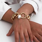 Женский большой браслет с подвеской в виде капли из искусственного жемчуга, мужской браслет в стиле хип-хоп, тяжелый металл, очаровательный браслет, ювелирный подарок