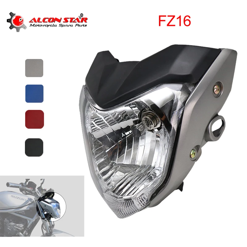 مصباح أمامي أمامي للدراجة النارية من Alconstar- 4 ألوان مع مجموعة لتثبيت المصباح مناسب لمصباح الرأس Yamaha FZ16 YS150 FZER150