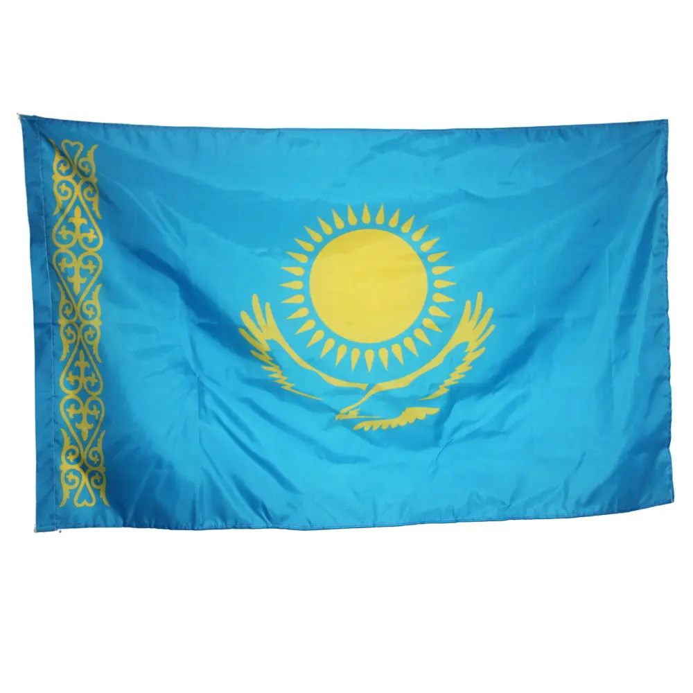 

Free shipping KZ Kazakhstan National Flag 90 x 150cm Activity Decorative Banne