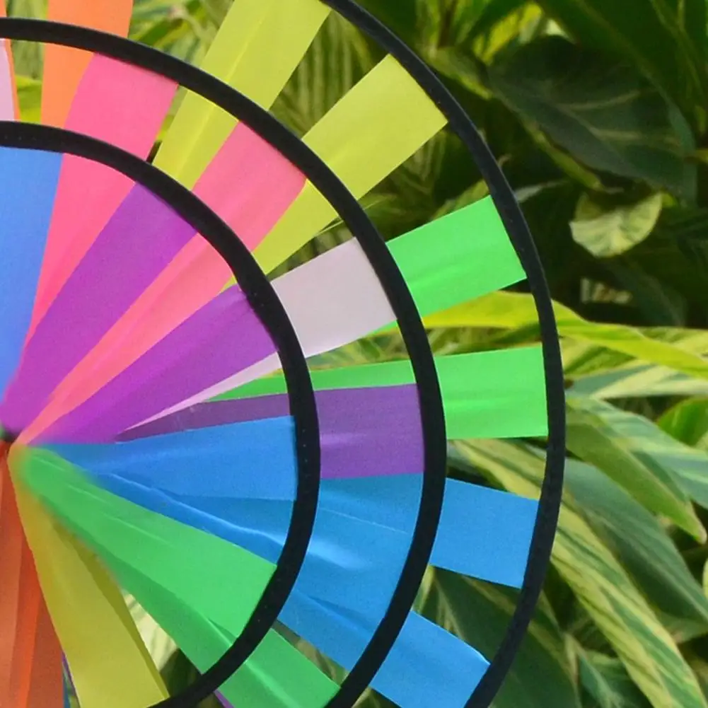 

1pc Colorful Polyester Wheel Windmill for Children Outdoor Activities and Garden Decoration Kids Windmill Toys