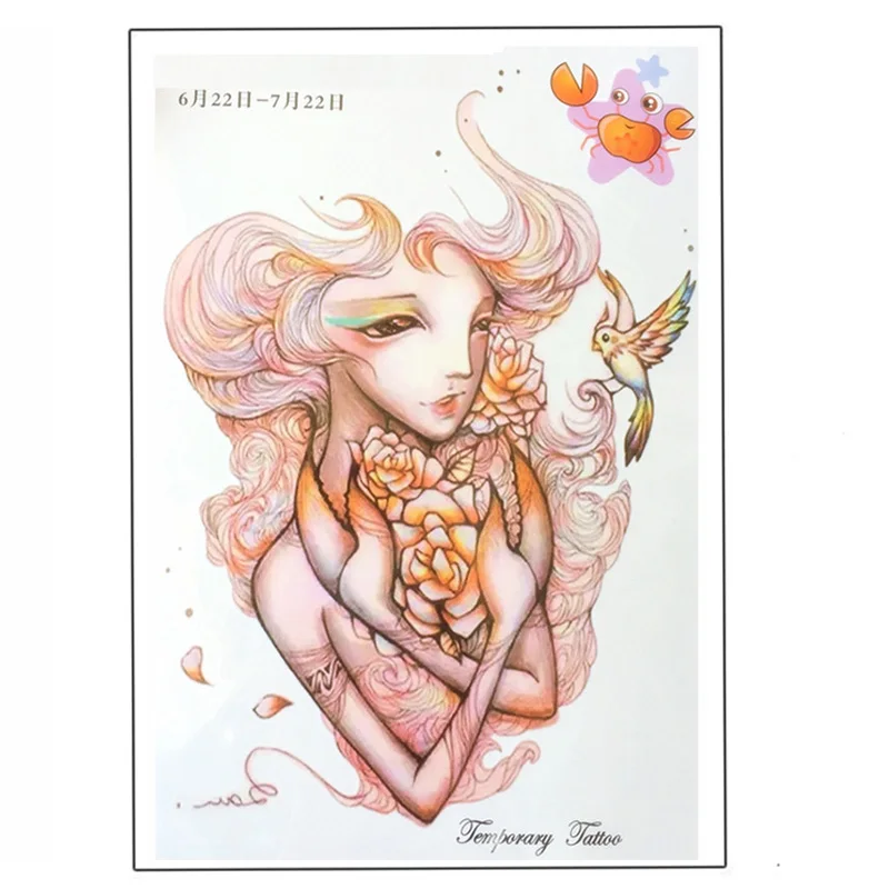 Новая мода 12 созвездий водонепроницаемые Горячие Временные татуировки наклейки