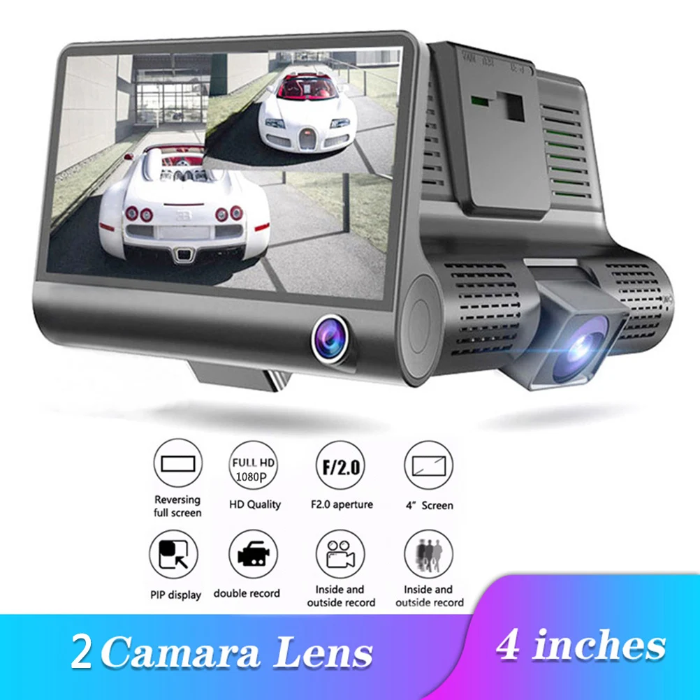 1080P 4 0 дюймов Автомобильный видеорегистратор Камера 3 In1 Видеорегистраторы для