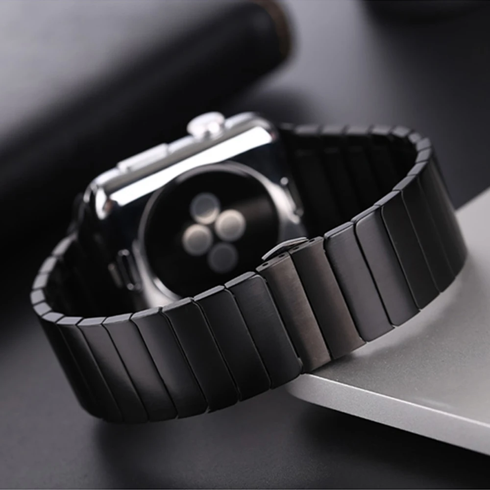 Ремешок из нержавеющей стали для Apple Watch band 44/40 мм металлический браслет с
